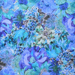 Grande fiore <span class=keywords><strong>Marina</strong></span>-mare Liberty Tana prato 100% anni '80 tessuto <span class=keywords><strong>di</strong></span> cotone pettinato per abbigliamento - Product Image 6