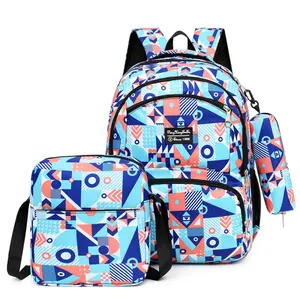 Sacs à dos 3 pièces pour enfants, sacs d'école avec imprimés de dessin animé à la mode, sac à bandoulière pour adolescents, nouvelle collection