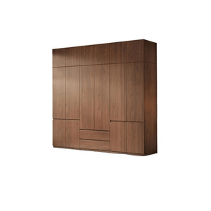 Armadio in legno di noce, moderno armadio minimalista Multi-porta con cassetti, mobili per <span class=keywords><strong>camera</strong></span> da <span class=keywords><strong>letto</strong></span> di grande capacità per la casa - Product Image 6