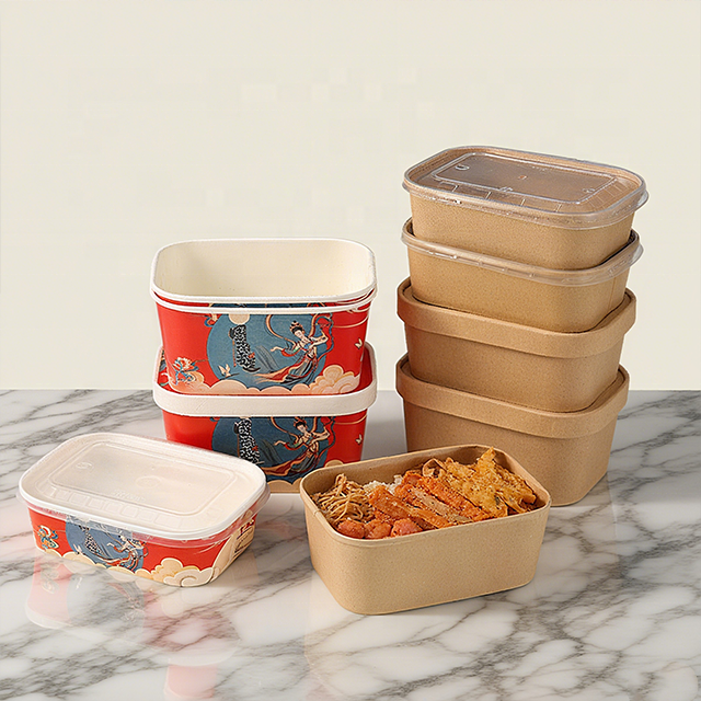Custom Printed 150ml Square Paper Bowls Food Grade Disposable Takeaway Packaging for Snacks Crafted Environmentally for Cookie