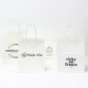 Sacs en papier recyclables écologiques pour emporter, emballages personnalisés en papier kraft avec votre propre logo - Product Image 6