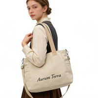 Bolsa de Lona de Gran Capacidad Estilo Coreano Personalizada 2025, Práctica para la Escuela, Hombro, Cruzada, para Salidas Diarias, Compras, con Letras