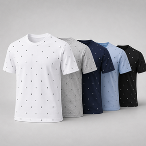 Camiseta Náutica Personalizada para Hombre, Estilo Costero, Estampado de Ancla, Camiseta Informal de Verano, Marca Privada OEM ODM, Fabricante de Ropa de Resort - Product Image 1