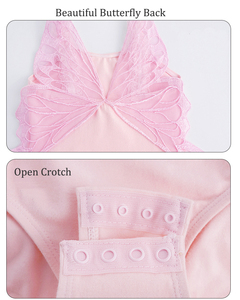 Justaucorps de ballet sans manches à dos papillon mignon 2026 pour filles, justaucorps d'entraînement en coton pour enfants, tenue de danse pour spectacle - Product Image 3