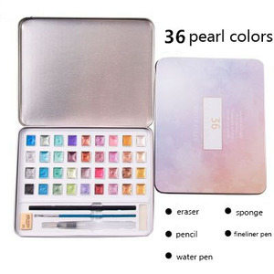 Set di colori ad <span class=keywords><strong>acqua</strong></span> per pittura ad acquerello solido professionale 12/36/48 colori <span class=keywords><strong>In</strong></span> scatola di latta - Product Image 3