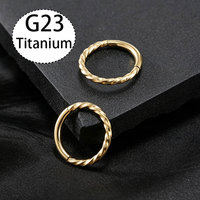 Anneau segmenté articulé en titane G23 ASTM-F136 8/10mm 16g pour piercing corporel, anneau de nez, piercing Rook Conch, clou de piercing, boucles d'oreilles créoles en zircon