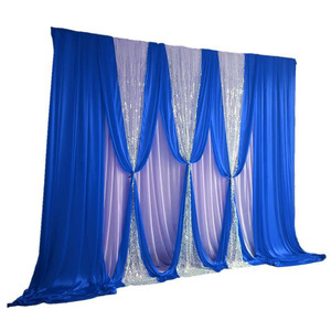 3*4m tùy chỉnh Màu Xanh Hoàng gia màu Đỏ đám cưới Backdrop rèm với Swag sequin màn tổ chức sự kiện bên trang trí đám cưới - Product Image 1