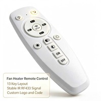 Control Remoto Inalámbrico JCXK de 13 Teclas IR y RF433 para Calefactor con Ventilador, Plástico ABS, OEM, ODM, Suministro de Fábrica Personalizado