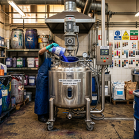 Edelstahl Anpassbarer Kapazitäts-Dreiflügel-Scheibenmischer-Tank mit Induktionsmotor für Kosmetik, Chemikalien, Flüssigkeiten und Pasten – Heiztank