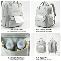 Sac à langer OEM grand format pour week-end, sac à dos de voyage imperméable en tissu Oxford avec fermeture éclair, sac à dos à couches pour bébé pour femmes