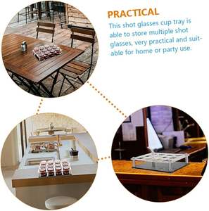 Estante de exhibición de copas de vino de plástico portátil cóctel vuelo paleta <span class=keywords><strong>Vodka</strong></span> bandeja soporte de vaso de chupito para suministros de Bar - Product Image 2