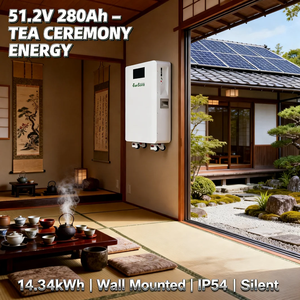 Batterie au lithium 51,<span class=keywords><strong>2</strong></span> V 48 V 280 Ah 14 kWh pour système solaire hors réseau, montage mural avec roues - Product Image 5