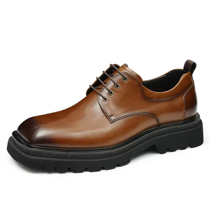 Chaussures habillées classiques pour hommes en cuir de vachette à lacets imperméables respirantes confortables pour le bureau, les réunions, les mariages et les fêtes - Product Image 6