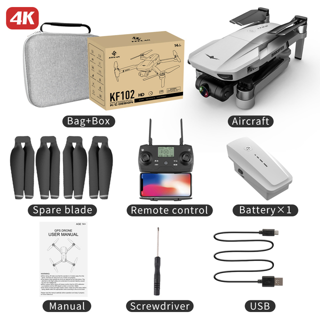 HOSHI KF102 GPS Drone 4K HD Camera Foldable Quadcopter Professional 1200m Transmission Drone Brushless Motor RC Drones
