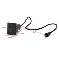 Pour Ford Focus 2 MK2 2009 2010 2011 C-MAX Kuga Mk1 voiture USB AUX adaptateur d'entrée Mini câble USB Jack Interface interrupteur accessoires