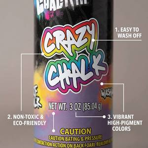 Craie en spray lavable non toxique 3oz bleue et rouge pour enfants, <span class=keywords><strong>jeux</strong></span> de dessin artistique sur trottoir et activités extérieures - Product Image 2