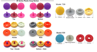 Bouton-pression en plastique T09 à quatre parties, 09 mm, 10 mm, en résine écologique, pour vêtements et couches pour bébés – Prix usine