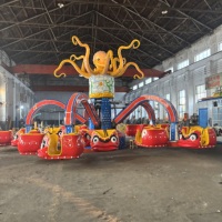 Manège Électrique Thème Pieuvre Métallique pour Parc d'Attractions, Fête Foraine, Carnaval, Extérieur, Grande Échelle, Centre Commercial