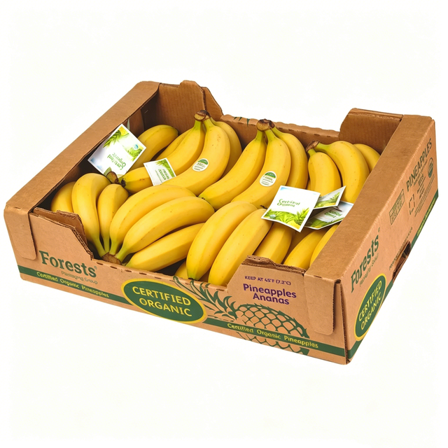 5-Ply Fruit Vegetable Agricultural Shipping Cartons Recyclable Heavy Duty Corrugated Fresh Banana Packaging for Export