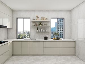 Fabricant de meubles de cuisine pré-assemblés sur mesure du Guangdong, style shaker, armoires de cuisine modernes grises et blanches, style moderne - Product Image 3