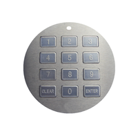 Clavier industriel à membrane, en acier inoxydable, 4x4, clavier métallique robuste, anti-vandalisme, personnalisé, pièces