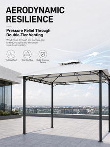 Gazebo en acier robuste <span class=keywords><strong>de</strong></span> 40x40 mm avec toit double, couleur RAL personnalisée, pour villa, <span class=keywords><strong>jardin</strong></span>, complexe hôtelier, <span class=keywords><strong>terrasse</strong></span> commerciale, pavillon, <span class=keywords><strong>abri</strong></span> - Product Image 2