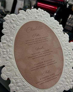 Cartes de menu personnalisées pour mariage, élégantes et luxueuses, en ivoire, avec motif floral en relief, pour table, tente, carte d'<span class=keywords><strong>escorte</strong></span>, nom personnalisé - Product Image 6