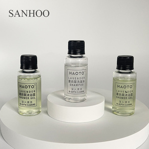 SANHOO Hôtel Fourniture Jetable En Gros <span class=keywords><strong>Pas</strong></span> <span class=keywords><strong>Cher</strong></span> Salle De Bains Hôtel Articles De Toilette Shampooing et Après-shampooing Hôtel De Luxe Commodités - Product Image 1