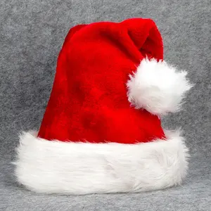 สต็อกขายส่งซานตาคลอสหมวกคริสต์มาสสำหรับผู้ใหญ่หรือเด็ก