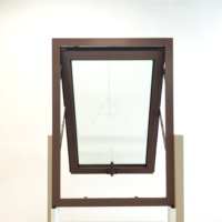 Fenêtre à auvent horizontale en aluminium de style américain moderne, à ouverture vers l'extérieur, avec double vitrage, résistante aux ouragans, insonorisée, extérieure