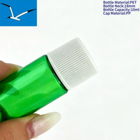 Envase Portátil de 10 ml en Forma de Cilindro para Botella de PET Verde, Anti-derrames, Tamaño de Viaje, Aprobado por Aerolíneas, para Crema Facial y Loción