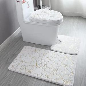 Faux Rabbit Fur Memory Foam Tufted Modern Anti-Slip Rug Solid Color Toilet Carpet Set 3 Pieces Shaggy <b>Bath</b> Mat Home & Hotel Use - Product Image 2
