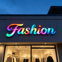 Lettres 3D personnalisées à LED RGB pour publicité extérieure, enseigne de magasin en métal éclairée, mot lumineux rétroéclairé, décoration directionnelle à distance