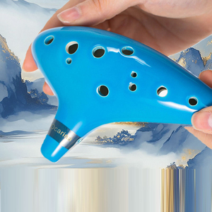 Ocarina en céramique à 12 trous, flûte à vent alto C, <span class=keywords><strong>instrument</strong></span> de musique avec livre de chansons, cordon de cou et partition musicale - Product Image 3