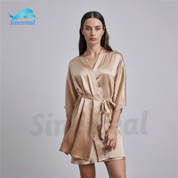 Vêtements de nuit personnalisés noirs pour femmes Robes Robe Lounge Wear Sexy Dos Satin 2 Pièces Ensemble Chemise de nuit en soie Pyjamas