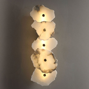 豪华天然大理石LED壁灯，现代不规则设计，适用于客厅、卧室、酒店 - Product Image 5