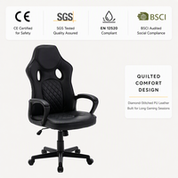 Chaise de jeu ergonomique en cuir PU, chaise de bureau durable de style racing, pivotante et inclinable
