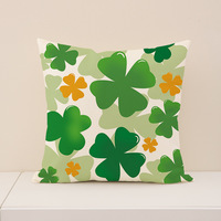 Housse de coussin YINUAN pour la Saint-Patrick, motif trèfle vert et arc-en-ciel, avec fermeture éclair, décorative