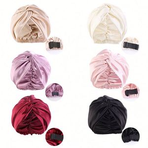 Adjustable Silk Satin Bonnet for Sleeping Hair <b>Wrap</b> Double Layer Sleep Cap Night Turban Large Long Curly Braid Promotion Gift - Product Image 1