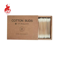 Boîte à tiroir en papier colorée pour bâtonnets de coton en bambou jetables personnalisés à double extrémité, pointus et ronds, pour rouge à lèvres
