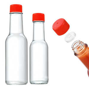 Empty Round Clear 90ml 150ml Woozy Sauce Ketchup Bottle Glass Tomato Sauce Bottle with Plastic Lid - Product Image 2
