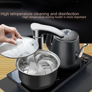 Bouilloire électrique portable 110V en verre borosilicate à double paroi, sifflante, écologique, 1L, pour faire bouillir de l'eau, du café, du thé, compatible induction - Product Image 3