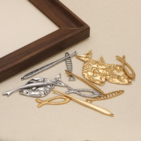 Breloques creuses en forme de poisson en acier inoxydable F485, plaquées or et argent, pendentifs animaux pour la fabrication artisanale de boucles d'oreilles et de colliers
