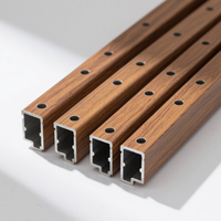 Usine T5 T6 6061 angle mural en aluminium carré rond en forme de I rail en aluminium grain de bois extrusion personnalisée profil en aluminium