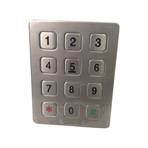 Không thấm nước gồ ghề kim loại công nghiệp số bàn phím phía trước gắn với các phím phẳng - Product Image 3