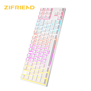 OEM Wired Plug Play Metal RGB Backlit 87 Keys Gaming Mechanical Double Skin Milk Pudding Sublimation Laptop Desktop Color Puddin - Product Image 1