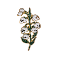 Broches en émail style punk à motif floral pour femmes, épingles de revers pour hommes, badges pour sacs à dos, accessoires de costume, bijoux d'Halloween, cadeau