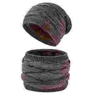 Ensemble bonnet et écharpe en laine tricotée pour homme et femme, chaud et tendance, idéal pour le ski, avec patch, pour adulte - Product Image 6