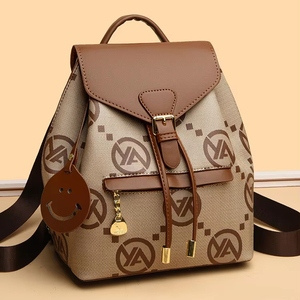 2025 mới của phụ nữ mềm PU Ba lô chống thấm nước giá trị cao công suất lớn du lịch bình thường trường dây kéo đóng cửa Polyester thiết kế - Product Image 1