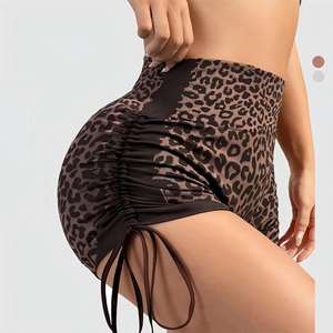 Shorts de sport pour femmes à taille haute, imprimé léopard, coupe ajustée, respirants, séchage rapide, <span class=keywords><strong>sexy</strong></span>, effet push-up, pour fitness, course à pied, cyclisme, yoga - Product Image 2